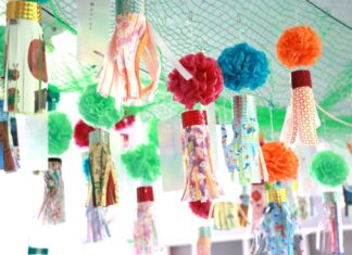 PTA 七夕飾りつけ